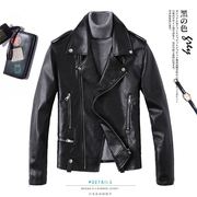 男士皮衣外套2021春秋季韩版修身潮流，薄款外套机车加绒皮
