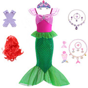 女童美人鱼公主裙吊带，修身鱼尾游泳衣，小女孩六一演出服装洋气裙子