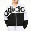 Adidas阿迪达斯防风外套女2024休闲跑步运动服梭织夹克H36716