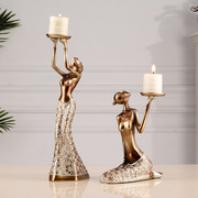欧式创意女孩烛台摆件北欧浪漫烛光晚餐现代简约蜡烛餐桌家居饰品