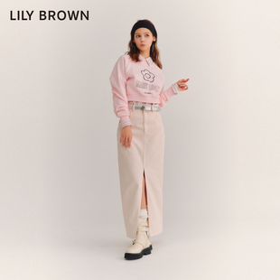 lilybrown2024春夏百搭街头风，高开叉(高开叉，)牛仔半身裙lwfs241096