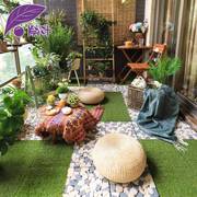紫叶阳台仿真草坪拼接地板，悬浮假草皮户外露台，庭院地面铺垫自