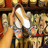 巴基斯坦印度阿富汗手工重工纯羊皮鞋印巴民族风手工鞋串珠绣花鞋