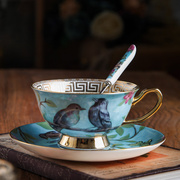 欧式骨瓷咖啡杯碟套装家用描金边英式陶瓷小精致花茶杯下午茶优雅