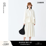 咩咩系列aum噢姆23年冬季新白色(新白色)羊绒优雅新中式外套上衣