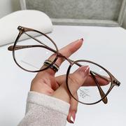 冷茶色镜框可配度数眼镜框tr90镜架女超轻近视光学防眼镜眼镜
