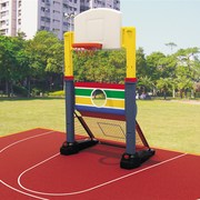 速发幼儿园可升降室外篮球架足球门组合儿童家用户外加固小型投篮