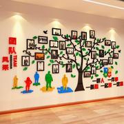 大树照片墙贴3d立体团队员工风采文化展示公司企业背景办公室装饰