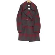 卡利亚里CAGLIARI EXCHANGE品牌女装高端时尚红格子大衣A34-0016