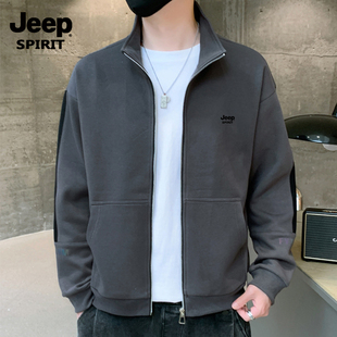 jeep男士春秋季运动服夹克外套，2023休闲潮流帅气立领开衫卫衣