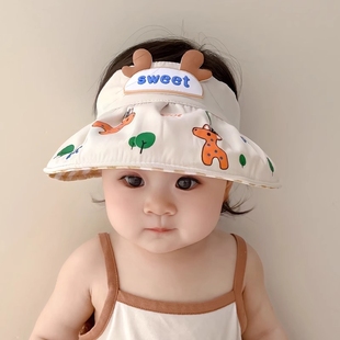 宝宝防晒帽夏季薄款空顶遮阳帽婴儿帽子夏款，太阳帽沙滩幼儿渔夫帽