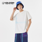 VOLCOM钻石男装户外品牌印花T恤2024夏季男士美式个性短袖潮