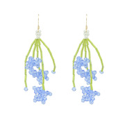 欧美民族风夏日创意设计串珠花朵树叶耳环 简约百搭流行气质耳饰