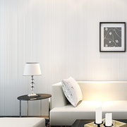 现代简约纯色竖条纹墙纸，素色无纺布壁纸卧室，客厅电视背景墙满铺