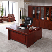 中伟老板桌油漆班台经理桌主管，桌实木贴皮总裁桌1.8米办公桌家具