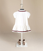 女童白色夏季短袖运动连衣裙宝宝儿童装休闲短裙POLO纯棉球服裙
