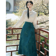 汉服女款唐装女中国风套装复古两件套裙装改良旗袍上衣新中式女装
