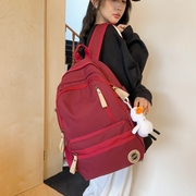 小太阳书包女韩版高中学生初中生大容量简约纯色双肩包旅行背包女