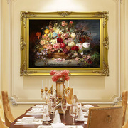 欧式古典花卉油画玄关装饰画，美式餐厅走廊，客厅卧室挂画壁画玫瑰花