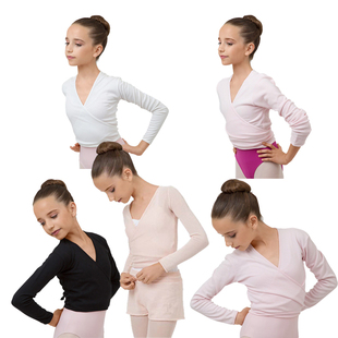 法国Repetto女童粉色芭蕾服外套练习服形体服长袖圆领外搭