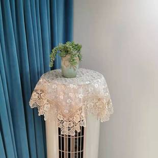 空调盖布圆柱型空调柜机立式空调罩防尘顶部盖巾蕾丝刺绣开机不取