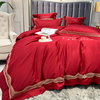 简约欧式纯棉六七四件套全棉红色结婚庆床上用品夹棉加厚床单床盖