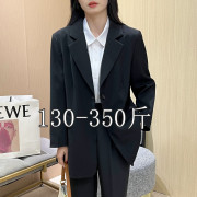 胖人胖子300斤特大码女chic黑色西装外套200胖mm宽松休闲正装西服