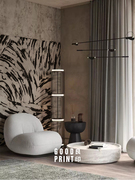 良印黑白抽象壁纸现代简约客厅墙纸沙发电视背景定制壁画餐厅墙布