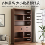 书架落地书柜置物架客厅靠墙格子柜家用简易实木色收纳柜子储