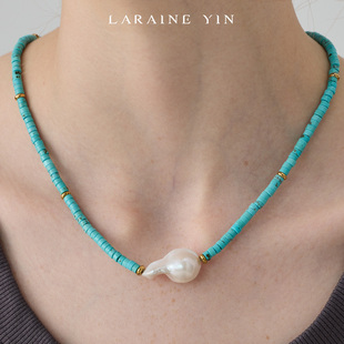 LARAINE YIN小众设计串珠项链原创简约百搭天然珍珠巴洛克项链
