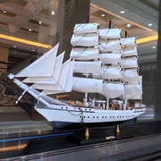 木质帆船模型仿真工艺船模摆件，实木创意家居店面，装饰品芬兰天鹅号