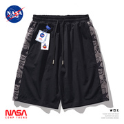 NASA联名小熊短裤男夏季薄款宽松直筒日系夏装休闲百搭沙滩五分裤