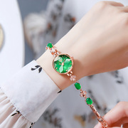 亚铂尼时尚潮流小表盘绿色女士手表手链式百搭防水女生表