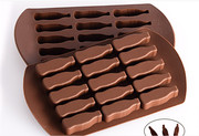 15连可乐瓶子硅胶蛋糕烘焙巧克力模具冰格模具块糖果布丁冰模DIY