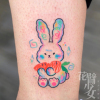 花臂少女TATTOO 291  ins星空色卡通红萝卜小兔子原宿日系纹身贴