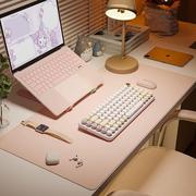白色皮革鼠标垫超大号电脑桌垫办公室桌面垫键盘书桌垫子桌布定制