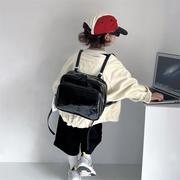 韩国网红同款相机包潮酷儿童时尚漆皮双肩包男女童外出洋气小背包