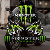 越野摩托车贴挡风monster魔爪，贴纸防水电动贴画鬼爪头盔个性装饰