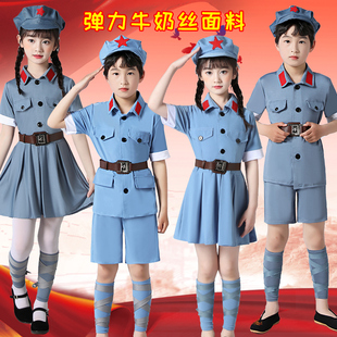 儿童小红军演出服八路军衣服，闪闪红星小学生合唱表演服装幼儿军装
