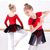 儿童舞蹈服女童练功服短袖夏季形体体操服中国舞服装芭蕾舞服纱裙