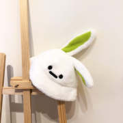 Hangfook幸福兔子熊猫秋冬季渔夫帽子男女可爱造型礼物耳朵帽防寒