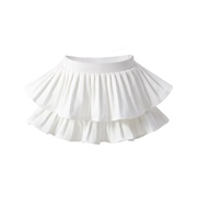 儿童女童白色百褶裙，半身裙子蓬蓬，蛋糕裙超短裙