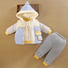0一1岁男宝宝秋冬装外套童加厚棉衣外出分体款婴儿服袄三件套装季