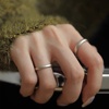 s990纯银戒指女小众设计男女，足银指环简单细素圈情侣对戒古法磨砂