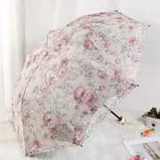 太阳伞防晒防紫外线雨伞女晴雨两用折叠黑胶三折伞蕾丝公主遮阳伞