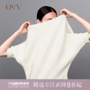 OVV秋冬山羊绒混纺一字领蝙蝠袖针织衫女GNZRJ40210A