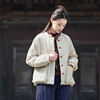 棉麻女装秋冬复古中国风棉袄新中式棉服，短款棉衣加厚夹棉外套
