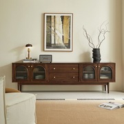 中古电视柜美式简约风小户型实木复古玻璃储物柜客厅家具置物柜