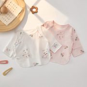 新生婴儿半背衣纯棉a类夏季薄0-3个月宝宝衣服和尚服上衣婴儿衣服