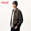 coca-cola可口可乐麂皮绒棒球服外套，男秋冬款，美式廓形翻领夹克